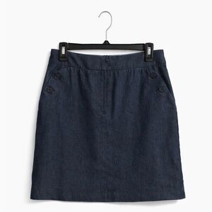 Darjoni Navy Mini Skirt Size 6 Button Pocket Stretch Preppy Classic